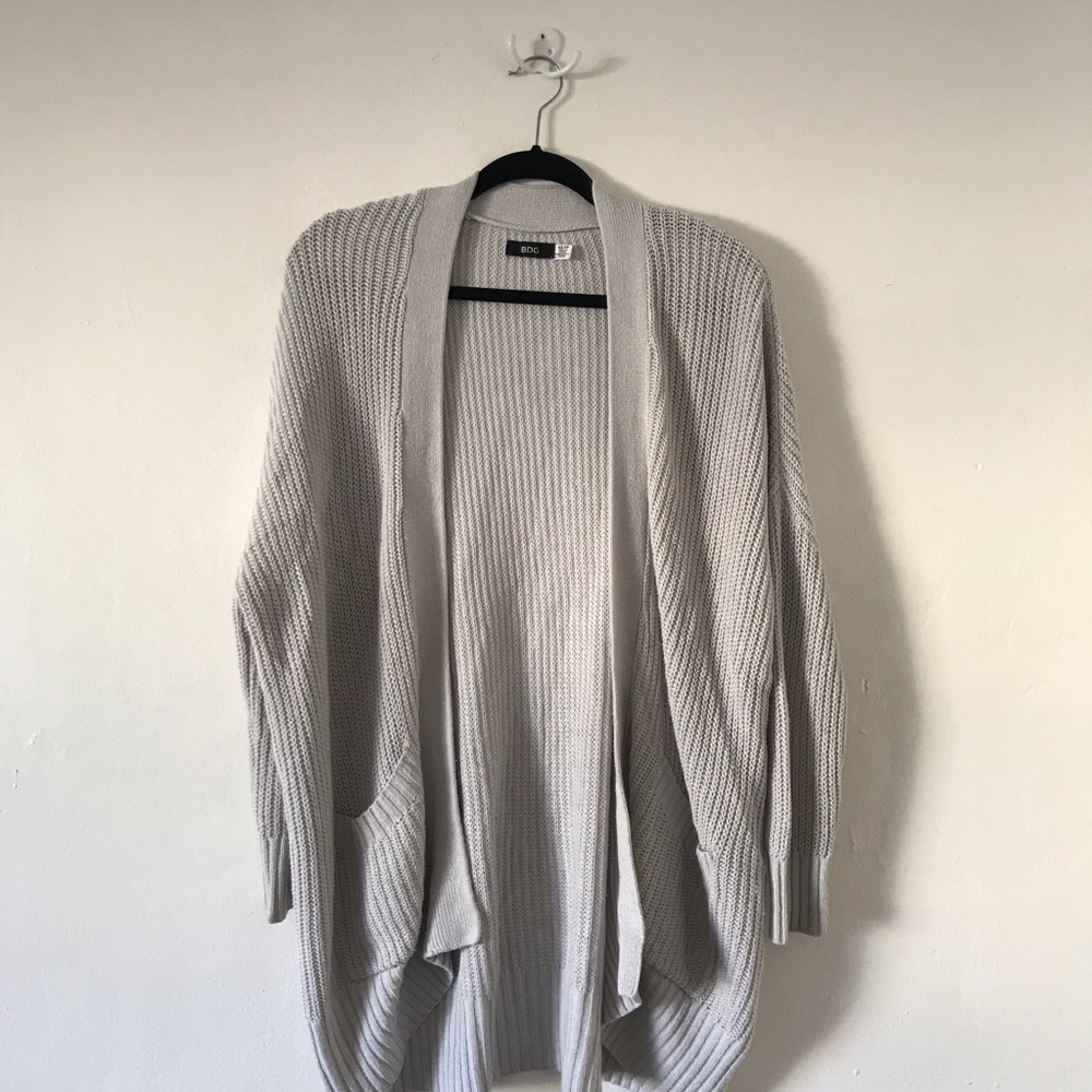 BDG Urban Outfitters Rib Grey Cozy Cardigan